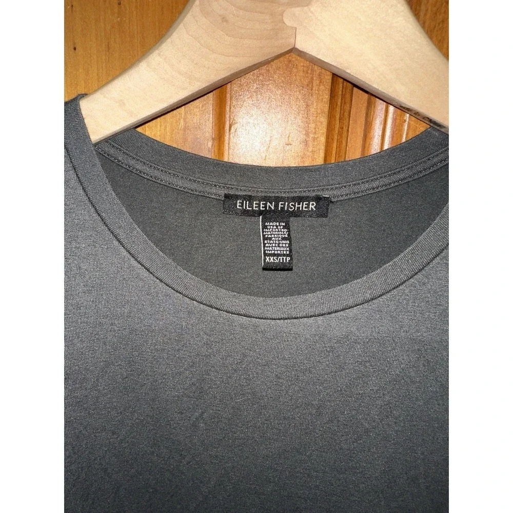Eileen Fisher Women's XXS 2XS Jersey Tunic Long T Shirt Tee Top Short Sleeve - Picture 2 of 7